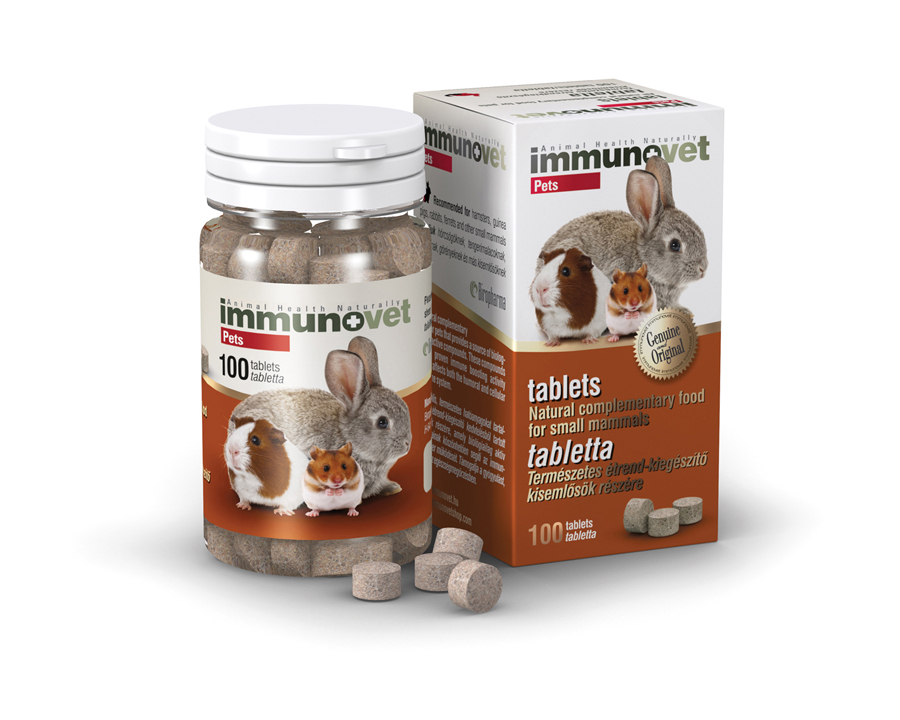 Étrend-kiegészítő tabletta házi kedvenc kisemlősök részére